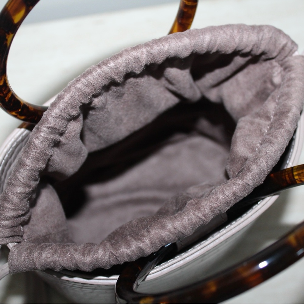 Elizabeth and James Taupe Ring Handle Croco Crossbody Bag - Picture 11 of 14